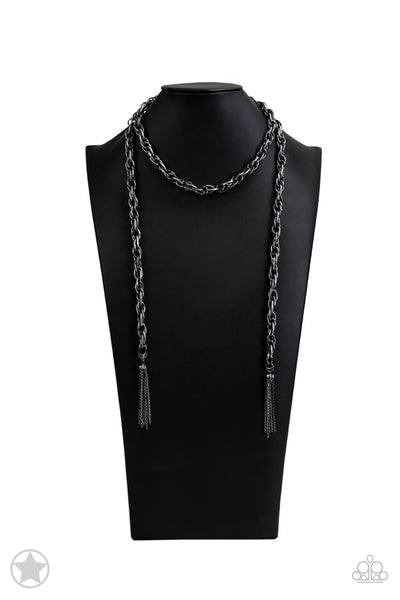 SCARFed for Attention - Gunmetal  Paparazzi Accessories