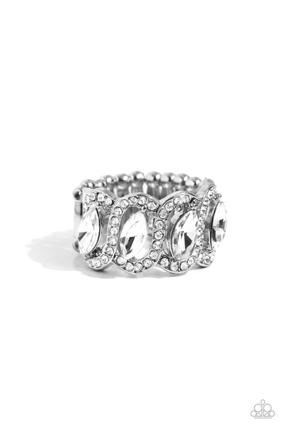 Staggering Sparkle - White Paparazzi Accessories
