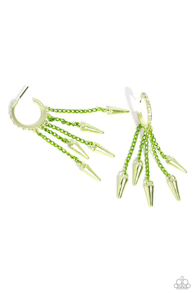 Piquant Punk - Green Paparazzi Accessories