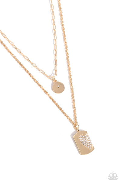 Half of My Heart - Gold Paparazzi Accessories