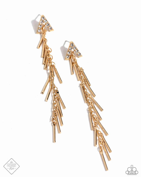 Linear Landmark - Gold Paparazzi Accessories
