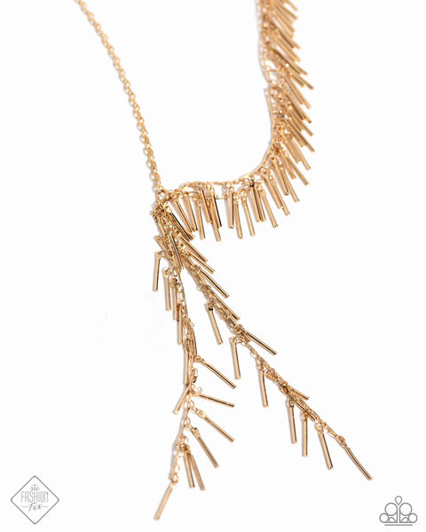 Linear Leap - Gold Paparazzi Accessories