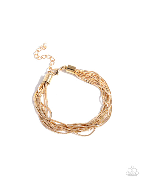By a Show of STRANDS - Gold Paparazzi Accessories