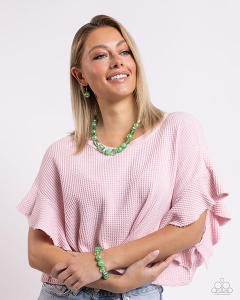Plentiful Pearls - Green Paparazzi Accessories