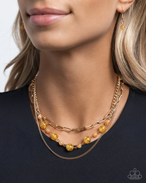Beaded Behavior - Yellow Paparazzi Accessories