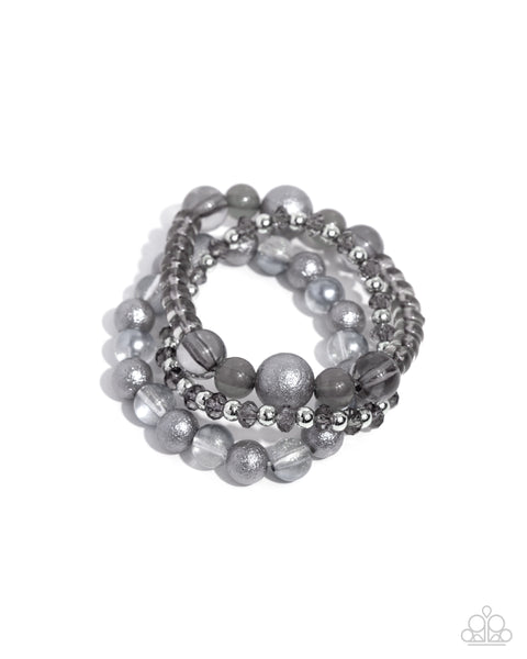 Shattered Stack - Silver Paparazzi Accessories