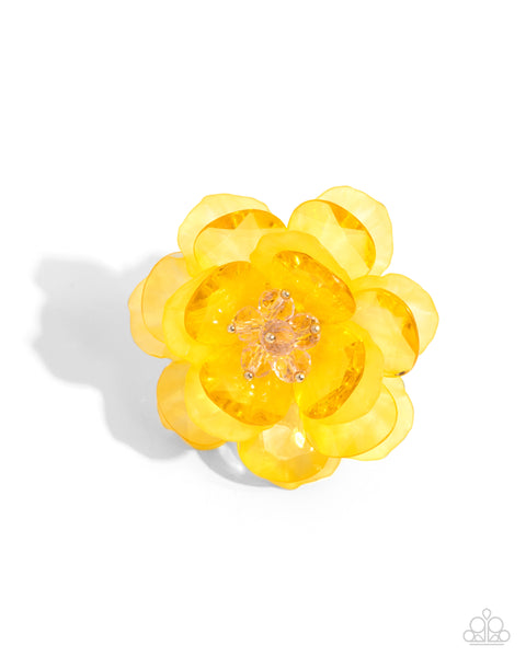 Petal Privilege - Yellow Paparazzi Accessories