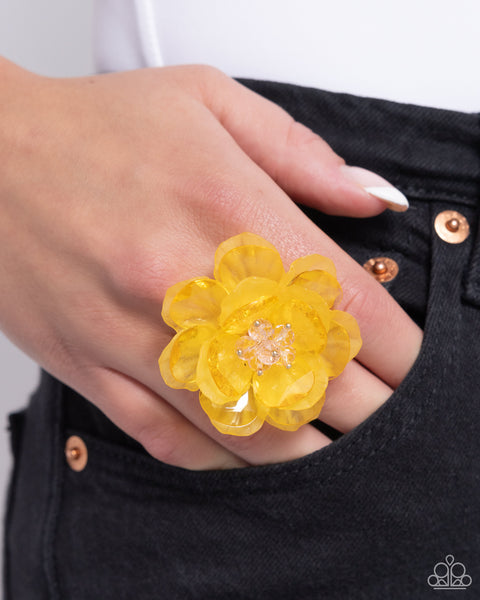 Petal Privilege - Yellow Paparazzi Accessories