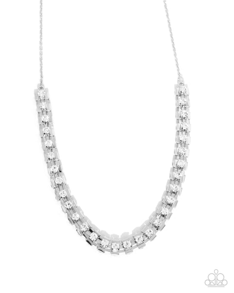 Linked Lady - White Paparazzi accessories