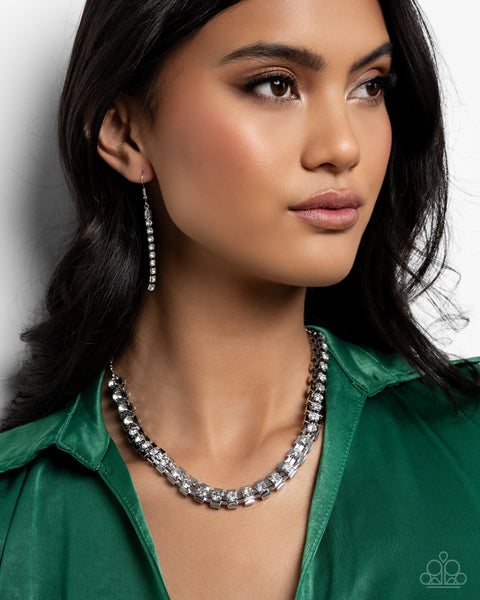 Linked Lady - White Paparazzi accessories