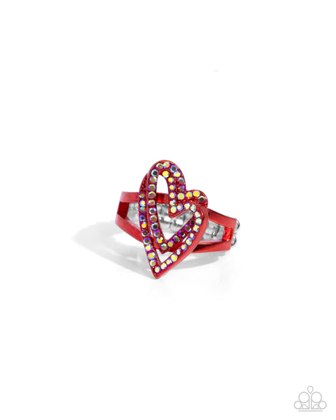 Hybrid Heart - Red Paparazzi Accessories