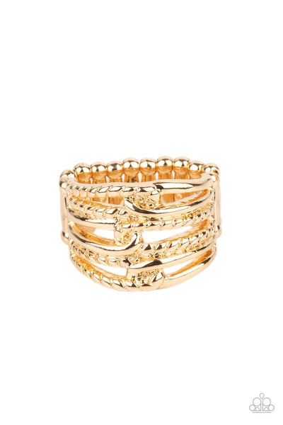 Crossing Signals - Gold Paparazzi Accessories