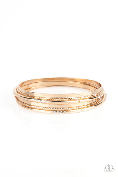 Lock, STACK, and Barrel - Gold Paparazzi Accessories