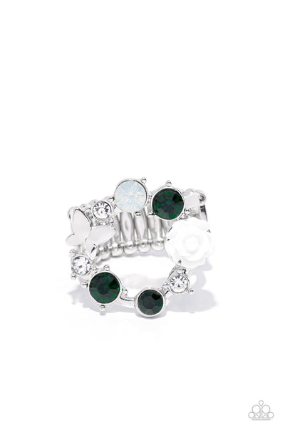 Butterfly Bustle - Green Paparazzi Accessories