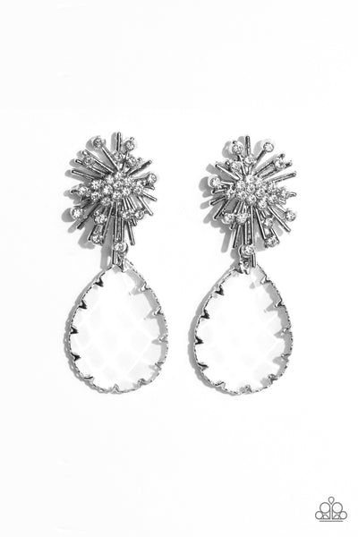 Stellar Shooting Star - White Paparazzi Accessories