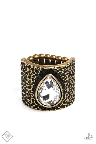 Singed Shape - Brass Paparazzi Accessories