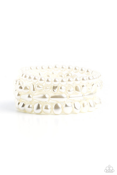 Gossip PEARL - White Paparazzi Accessories