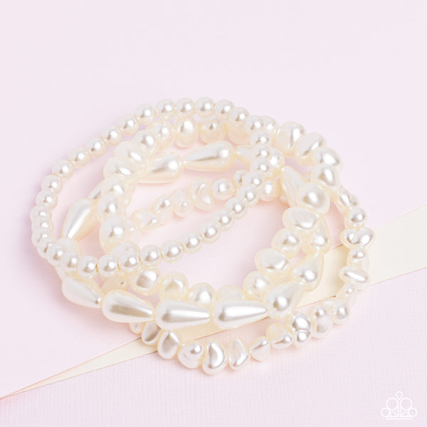 Gossip PEARL - White Paparazzi Accessories