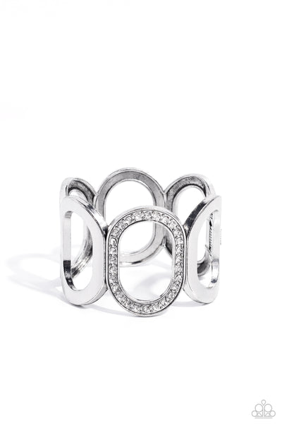 Opulent Ovals - White Paparazzi Accessories