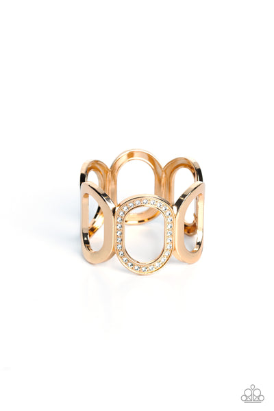 Opulent Ovals - Gold Paparazzi Accessories