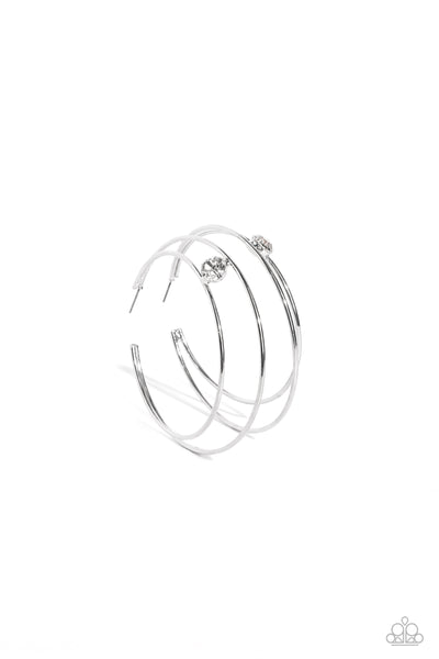 Theater HOOP - White Paparazzi Accessories
