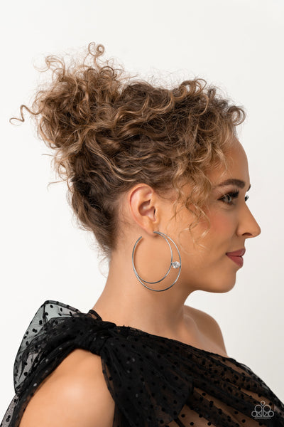 Theater HOOP - White Paparazzi Accessories