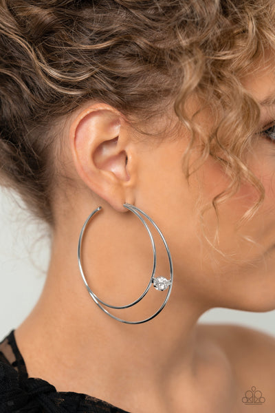 Theater HOOP - White Paparazzi Accessories