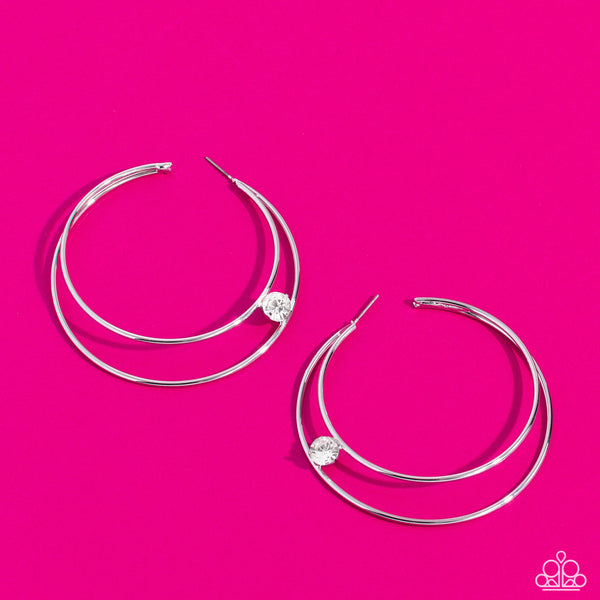 Theater HOOP - White Paparazzi Accessories