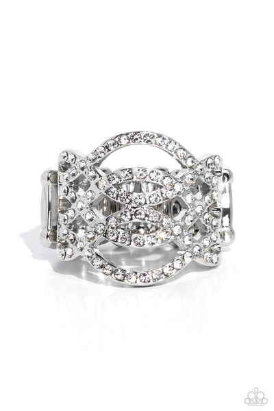 Interlocked Impression - White Paparazzi Accessories