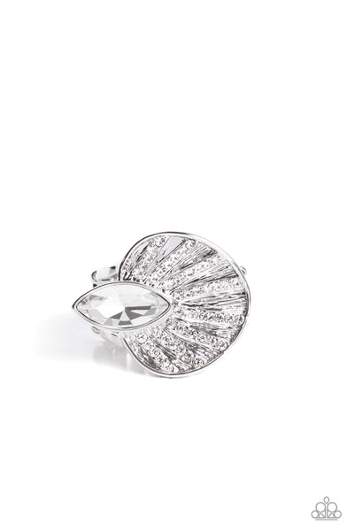 Fan Dance Dazzle - White Paparazzi Accessories
