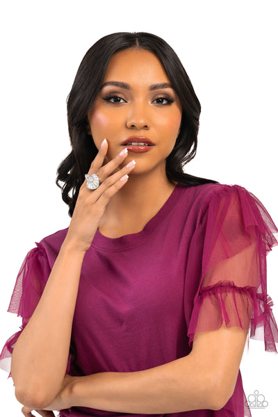 Fan Dance Dazzle - White Paparazzi Accessories