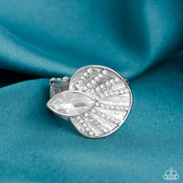 Fan Dance Dazzle - White Paparazzi Accessories