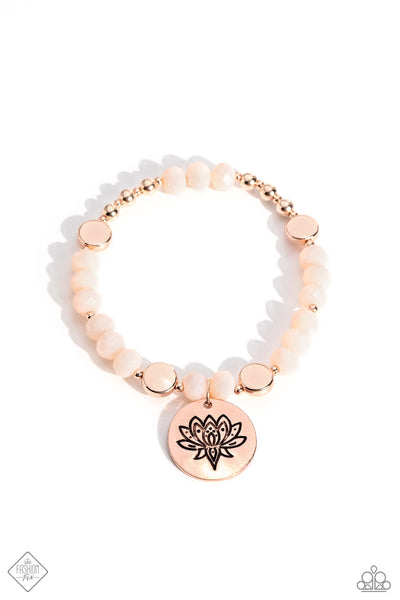 Leisurely Lotus - Rose Gold Paparazzi Accessories
