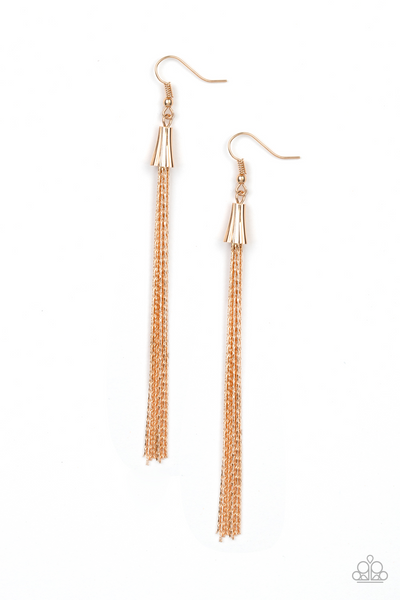 Shimmery Streamers - Gold Paparazzi Accessories