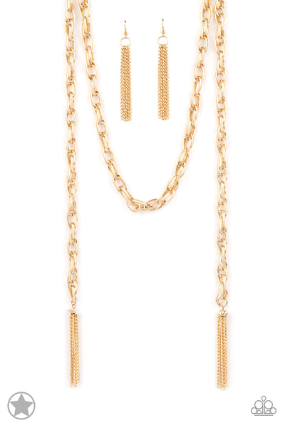 SCARFed for Attention - Gold Paparazzi Accessories
