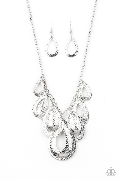 Teardrop Tempest -  Silver Paparazzi Accessories